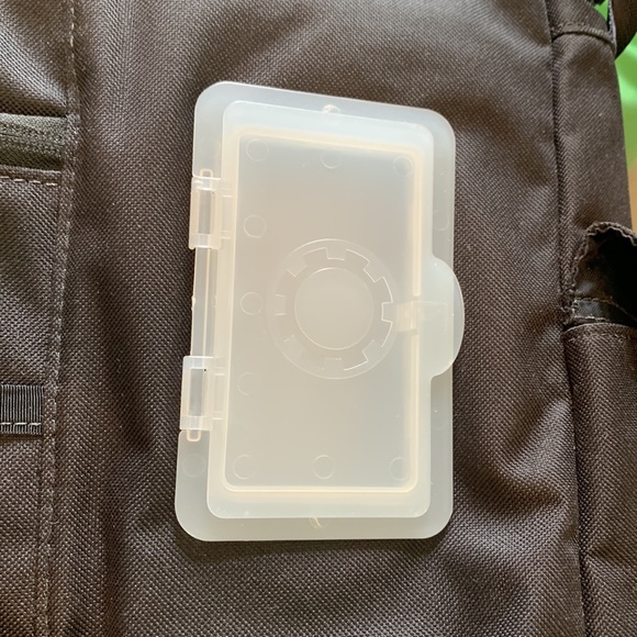 Black canvas gender neutral diaper bag, lots of pockets - Picture 6 of 6